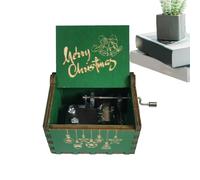 Ranley Hand Crank Musical Box - Vintage Hand Crank Music Box for Christmas,Wooden Engraved Musical Box for Women, Men, Young People, Old People