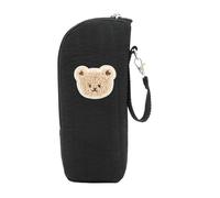 Ranley Insulated Baby Bottle Bag, Insulated Bag with Bear Design as Bottle Cooler, Thermal Bag for Nursing Mothers on the Go for Storage, Travel, Food, Transport, Childcare, Outdoor, black, see