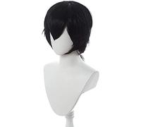 Ranma 1/2 Ranma Saotome Cosplay Wigs 25cm Black Short Wig Braid Synthetic Hair Heat Resistant Unisex Anime Cosplay
