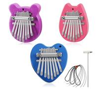 RANMING 8 Keys Mini Kalimba Set,Portable Mahogany Finger Thumb Piano,Color Mini Kalimba 8 Keys Suitable for Beginners and Adults,3 Pcs Kalimba for Christmas Musical Gifts.