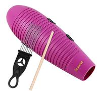 RANMING Guiro Instrument 3.9 x13 Inch Super Guiro Fish Shaped Latin Percussion Instrument with 2 Scraper Musical Training Tool for Beginners and Music Lover(Purple)