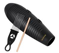 RANMING Guiro Instrument 3.9x13 Inch Super Guiro Fish Shaped Latin Percussion Instrument with 2 x Guiros Scraper Musical Training Tool for Beginners and Music Lover Black