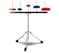 RANMING Jam Block Set Jam Block Percussion Stand Triangular Double Brace Design Plastic Cowbell Stand, with Plastic Jam Blcok Set for Professional Band Beginners and Adults