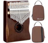 RANMING Kalimba 17 Key Thumb Piano Kalimba Set with Portable Handbag,Music Book and Tune Hammer, Finger Piano Instrument Gift for Kids Adult Beginners Professional (Mahogany-Hand Rest-Brown)