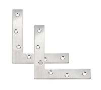 Rannb 4.7" x 4.7" Large L Flat Bracket Right Angle Brackets Flat Corner Brace - Pack of 2pcs