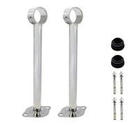 Rannb Ceiling-Mount Bracket Wardrobe Pipe Bracket Rod Lever Support Holder Fit 32 to 33mm Rod 250mm/9.8" Length-2pcs
