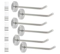 Rannb Coat Hook Towel Hooks Stainless Steel Heavy Duty Wall Hooks for Hanging Clothes Wall Mount Towel Holder for Bedroom Kitchen Closet 5-inch Length Silver Brushed Surface -Pack of 6