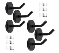 Rannb Coat Hook Towel Hooks Stainless Steel Heavy Duty Wall Hooks for Hanging Clothes Wall Mount Towel Holder for Bedroom Kitchen Closet 2.2" Length Black Brushed Surface -Pack of 6
