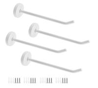 Rannb Coat Hook Towel Hooks Stainless Steel Heavy Duty Wall Hooks for Hanging Clothes Wall Mount Towel Holder for Bedroom Kitchen Closet 6" Length White Brushed Surface -Pack of 4
