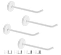 Rannb Coat Hook Towel Hooks Stainless Steel Heavy Duty Wall Hooks for Hanging Clothes Wall Mount Towel Holder for Bedroom Kitchen Closet 5" Length White Brushed Surface -Pack of 4