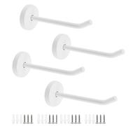 Rannb Coat Hook Towel Hooks Stainless Steel Heavy Duty Wall Hooks for Hanging Clothes Wall Mount Towel Holder for Bedroom Kitchen Closet 4" Length White Brushed Surface -Pack of 4