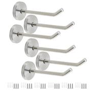 Rannb Coat Hook Towel Hooks Stainless Steel Heavy Duty Wall Hooks for Hanging Clothes Wall Mount Towel Holder for Bedroom Kitchen Closet 4" Length Silver Brushed Surface -Pack of 6