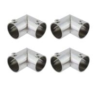 Rannb L Corner Pipe Fitting Connector Fit 3/4-inch OD Pipe 2-Way Stainless Steel Rail Pipe Fittings for DIY Shelf Garden Support, Handrail-4pcs