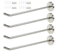 Rannb Long Nose Hook Single Hooks Robe Hook Stainless Steel 8-inch Length - Pack of 4