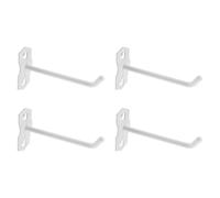 Rannb Pegboard Hooks Heavy Duty Metal Steel 3/8" Peg Hooks Suitbale for 1.1" Spaced Pegboards Double Arm Wall Hooks for Organizing Tools in Home or Garage 4-inch Length White- 2pcs