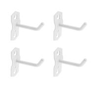 Rannb Pegboard Hooks Heavy Duty Metal Steel 3/8" Peg Hooks Suitbale for 1.1" Spaced Pegboards Double Arm Wall Hooks for Organizing Tools in Home or Garage 2.5" Long White- 2pcs