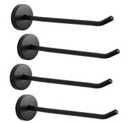 Rannb Robe Hook Coat Hook Heavy Duty Long Nose Wall Mount Hook Stainless Steel Black Matt Surface 145mm/5.7" Length - Pack of 4