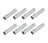 Rannb Straight Pipe Fitting Connector Fit 3/4-inch OD Pipe 2-Way Stainless Steel Rail Pipe Fittings for DIY Shelf Garden Support, Handrail,3.93"/100mm Length -8pcs