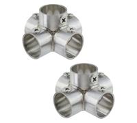 Rannb Structural Pipe Fitting Connector Fit 3/4-inch OD Pipe 5-Way Stainless Steel Rail Pipe Fittings for DIY Shelf Garden Support, Handrail-2pcs