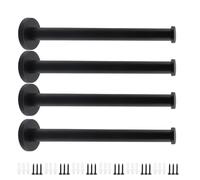 Rannb Wall Hooks Heavy Duty Coat Hooks Stainless Steel Clothes Hanger for Hanging Bathroom Towels Handbag Black 8-inch Length with 16mm Shank Dia - Pack of 4