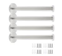 Rannb Wall Hooks Heavy Duty Coat Hooks Stainless Steel Clothes Hanger for Hanging Bathroom Towels Handbag Silver 6-inch Length with 16mm Shank Dia - Pack of 4