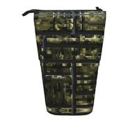 rannsut Army Digital Camouflage Print Telescopic Pencil Bag Pen Holder Organizer Cosmetics Bag For Women And Men