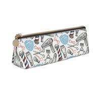 rannsut Barber Shop Monochrome Style Print Pencil Pouch Pencil Case Bag Stylish Zipper Pencil Pouches For Office And Travel