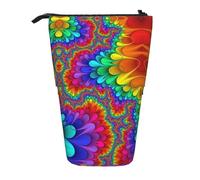 rannsut Bright Color Print Telescopic Pencil Bag Pen Holder Organizer Cosmetics Bag For Women And Men