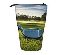 rannsut Golf Club Print Telescopic Pencil Bag Pen Holder Organizer Cosmetics Bag For Women And Men, Black, One Size, Fashion