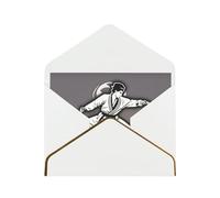 rannsut Karate-Highkick-Icon Pearlescent Paper Greeting Card with Elegant Gold Border for Birthday Anniversary etc