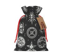 rannsut Supernatural Symbols Black 2 Print Xmas Drawstring Wrapping Bags For Xmas Package Storage, Christmas Party Supplies Favors