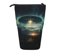 rannsut Ufo At Night Print Telescopic Pencil Bag Pen Holder Organizer Cosmetics Bag For Women And Men