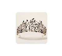 Rannyrena Gold Crystal Tiaras and Crowns for Women Leaf Design with Rhinestone Bridal Queen Crown Princess Headpiece Hair Accessories for Birthday Wedding Pageant Party Prom, normal, alloy, crystal