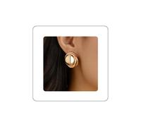 Rannyrena Retro Gold Statement Round Earrings Chunky Irregular Geometric Stud Earrings Metal Hoop Knot Dangle Earrings Jewelry for women, Metal, No Gemstone