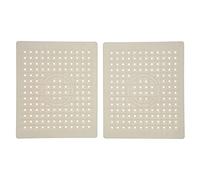 RANNYY Sink Mat, 2PCS Food Grade Rubber Kitchen Protector for Sink, Non-Slip Easy to Clean Drain Pad, Perforated Design for Bathrooms and Kitchens, Brown