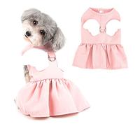 Ranphy Angel Wings Puppy Dresses for Small Dogs Girls Pet Clothes with D-ring Doggy Apparel Comfortable Summer Shirt Skirt Chihuahua Yorkie Cats Outfits, Pink, XL