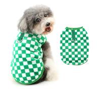 Ranphy Checkered Fleece Jumper for Small Dogs, Green, M