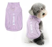 Ranphy Cool-Touch Reflective Extra Small Dog Shirt Stretchy Lightweight Puppy T-Shirt with D-Ring and Letter Sleeveless Breathable Tank Top Summer Vest Pet Chihuahua Yorkie Cat Clothes Purple XL