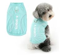 Ranphy Cool-Touch Reflective Extra Small Dog Shirt Stretchy Lightweight Puppy T-Shirt with D-Ring and Letter Sleeveless Breathable Tank Top Summer Vest Pet Chihuahua Yorkie Cat Clothes Blue XL