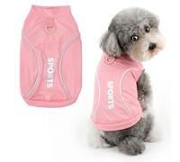 Ranphy Cool-Touch Reflective Extra Small Dog Shirt Stretchy Lightweight Puppy T-Shirt with D-Ring and Letter Sleeveless Breathable Tank Top Summer Vest Pet Chihuahua Yorkie Cat Clothes Pink S