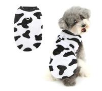 Ranphy Cow Print Fleece Jumper for Xsmall Small Dogs and Cats, Warm Sleeveless Winter Pullover with D-Ring, Soft Vest Outfit for Puppies Kittens Chihuahua Yorkie,L