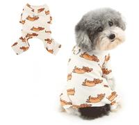 Ranphy Cute Printed Pet Fleece Pyjamas Pjs for Xsmall Small Dog Puppy Jumpsuit Pullover Shirt with D-ring Yorkie Chihuahua Spring Summer Clothes Cat Clothing,Doggy,XS