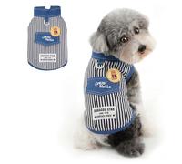 Ranphy Denim Dog Vest with Snap Buttons for Small Dogs, Dark Blue, XL