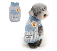 Ranphy Denim Dog Vest with Snap Buttons for Small Dogs, Light Blue, L
