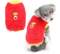 Ranphy Dog Fleece Jumper for Small Dogs Soft Solid Pet Sweater Pullover with D-Ring Warm Cozy Puppy Sweatshirt Vest Winter Autumn Comfortable Clothes Chihuahua Yorkie Cat Apparel Red L