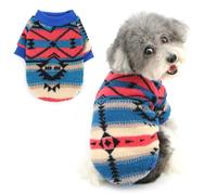 Ranphy Dog Fleece Jumper Warm Pullover for Small Dogs, Style2, M | Ethnic Print, Thermal Fleece Fabric, Elastic Trim, Cold Weather Walks, Photos, French Bulldog Puppy, Easy Wash Pet Apparel