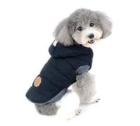 Ranphy Fleece-Lined Padded Hoodie Coat for Small Dogs, Black, M