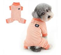Ranphy Mesh Piqué Dog Pyjamas for Small Dogs, Stretchy Lightweight Puppy Four-legged Jumpsuit with D-Ring, Breathable Spring Summer Clothes for Chihuahua Yorkie Cats, Pet PJS,Pink,XL