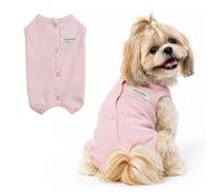 Ranphy Pet Recovery Suit with Belly Protection for Small Dogs, Pink, S | Breathable Stretch Fabric, Snap Button Closure, Post-Surgery Rest, Small Dogs, Cats, Puppy Belly Protector Bodysuit