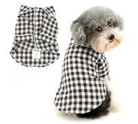 Ranphy Pet Soft Cotton Blend Pyjamas Lapel Two-legged Sleepwear Shirt for Xsmall Small Medium Dogs Puppy Pjs Yorkie Chihuahua Bulldog Spring Summer Clothes Cat Clothing,Coffee Plaid,XL